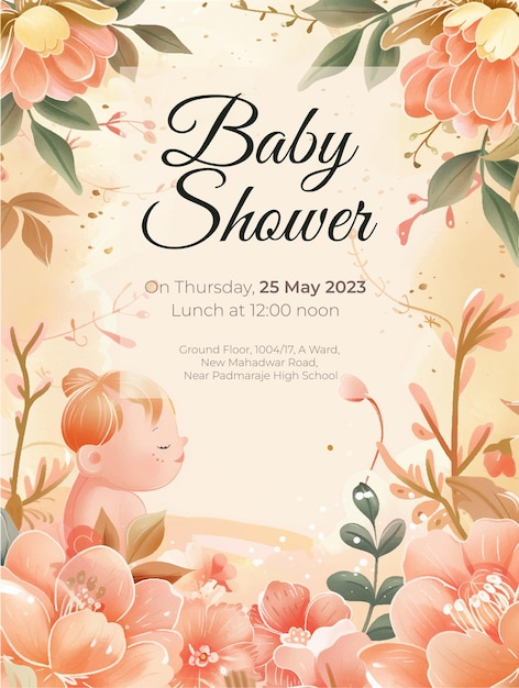 Vector baby shower invitation design