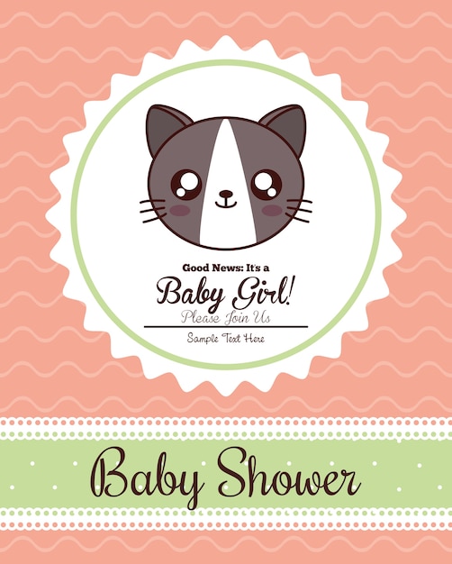 Vector baby shower invitation design