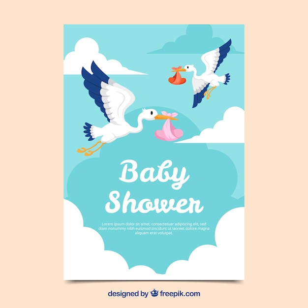 Baby shower invitation in flat  style