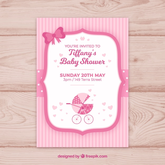 Baby shower invitation in flat style