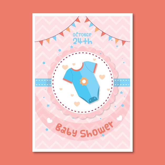 Vector baby shower invitation for girl