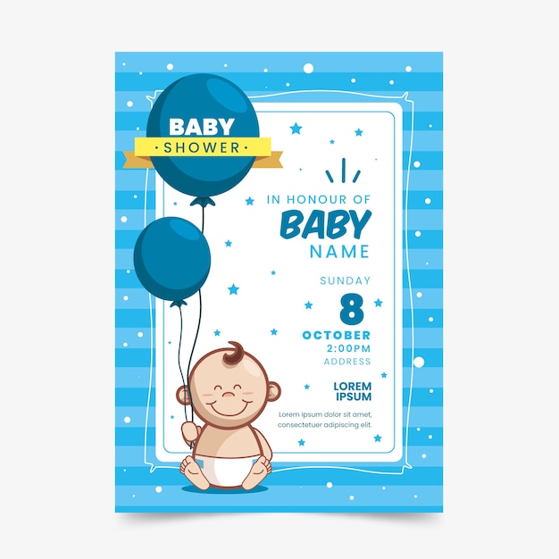 Baby Shower Invitation Template For Boy