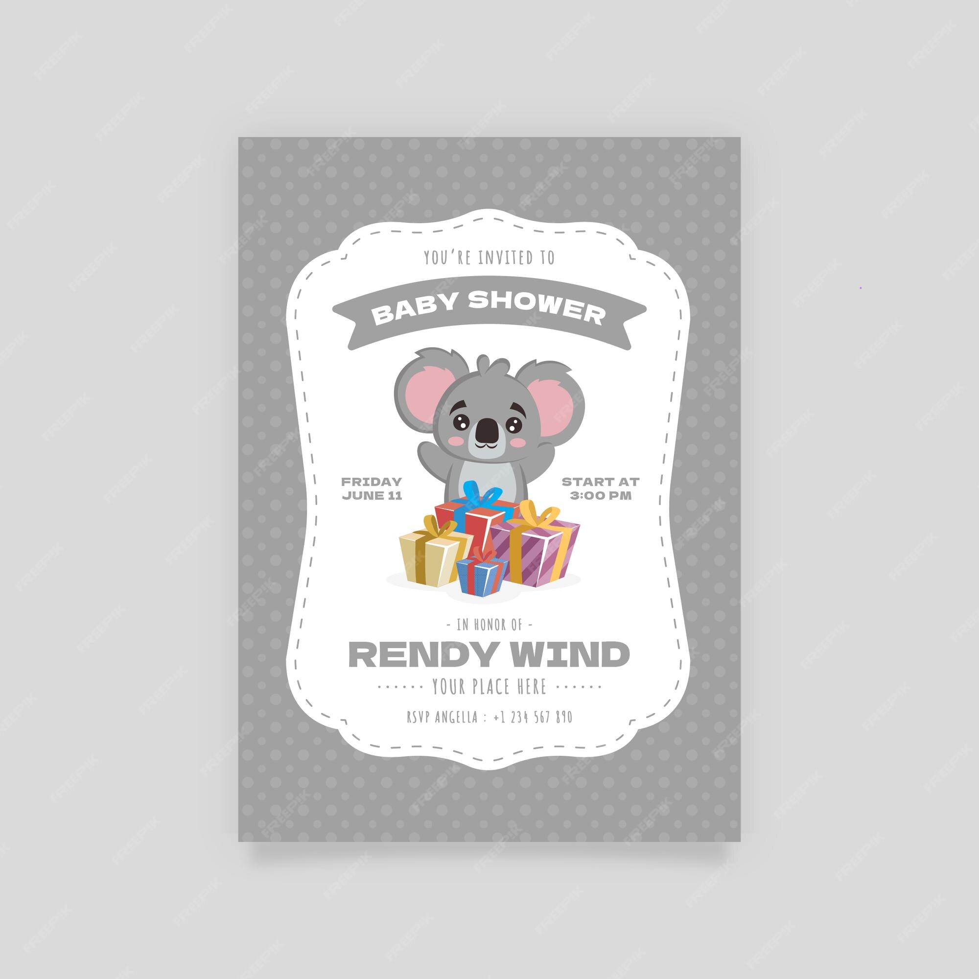 Premium Vector | Baby shower invitation template Premium Vector