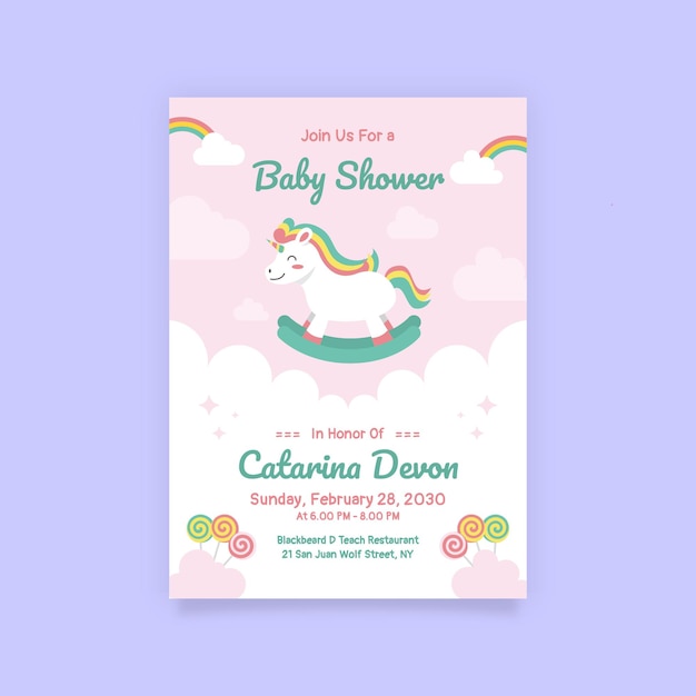 Baby shower invitation template Premium Vector