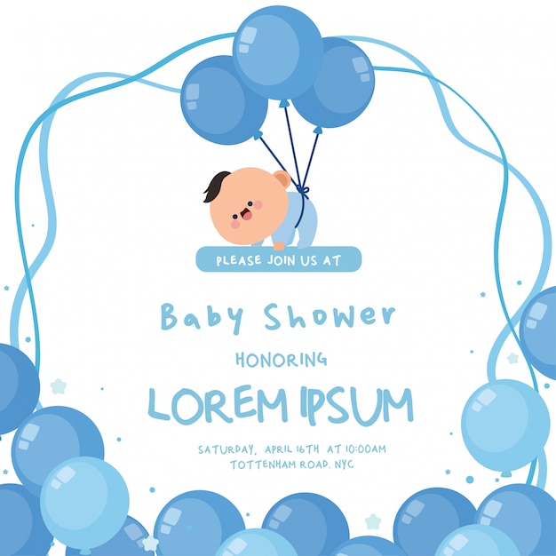 Vettore modello di invito baby shower