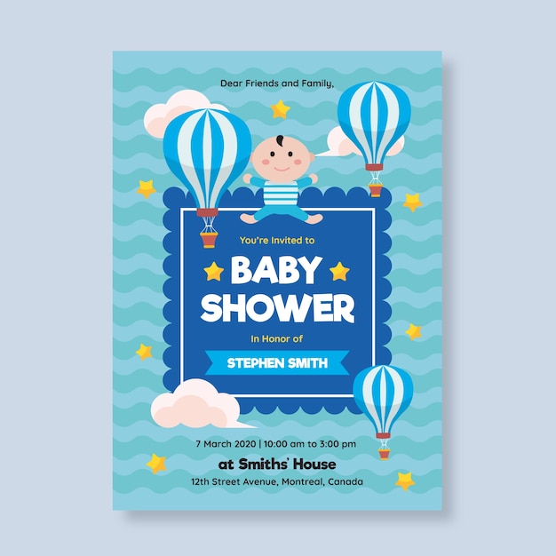 Baby shower invitation template