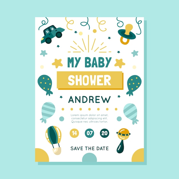 Baby shower invitation template