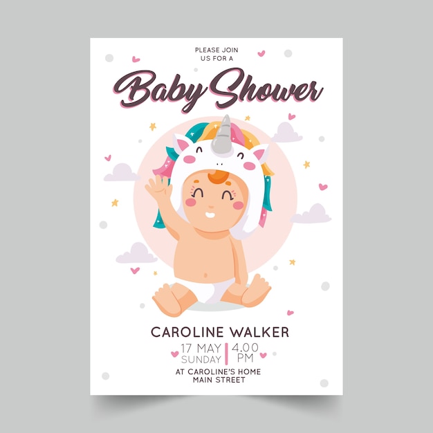 Vector baby shower invitation template