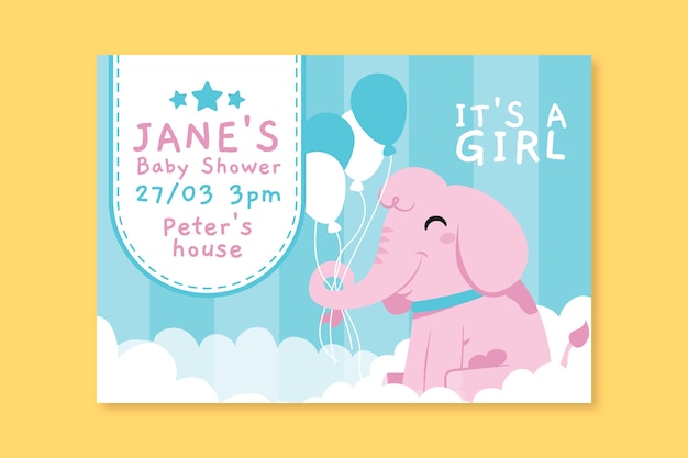 Vector baby shower invitation template