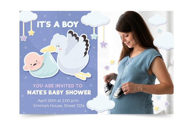 Vector baby shower invitation template