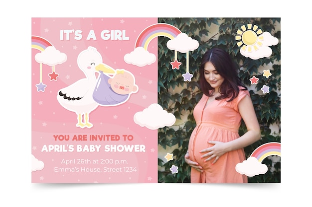 Baby shower invitation template