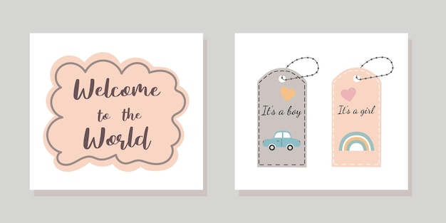 Baby shower invitation templates. newborn baby poster collection. for baby rooms decoration