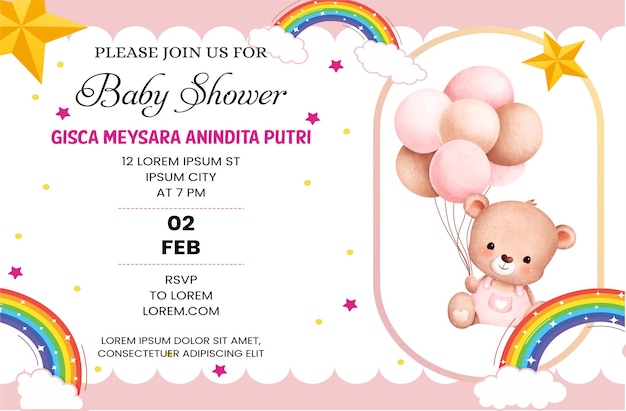 Vector a baby shower invitation that says 