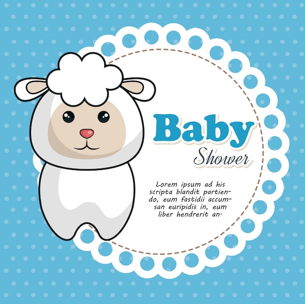 baby shower invitation with cute animal