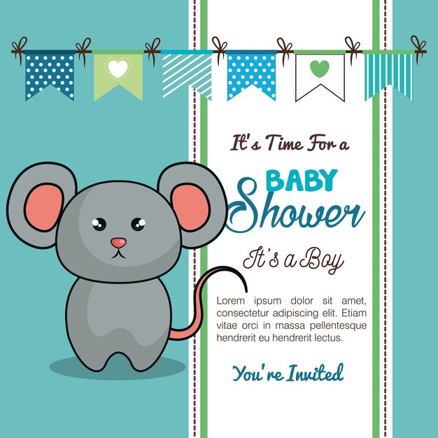 baby shower invitation with stuffed animal 