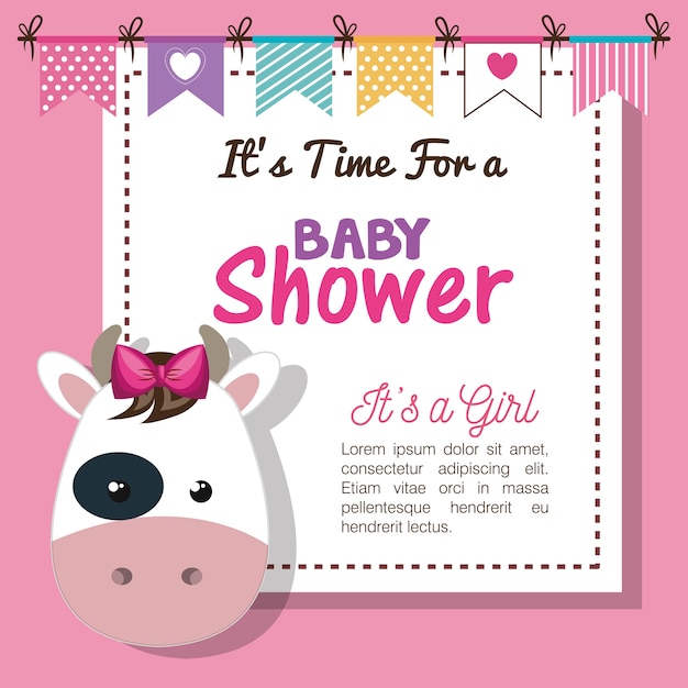 Baby shower invitation with stuffed animal