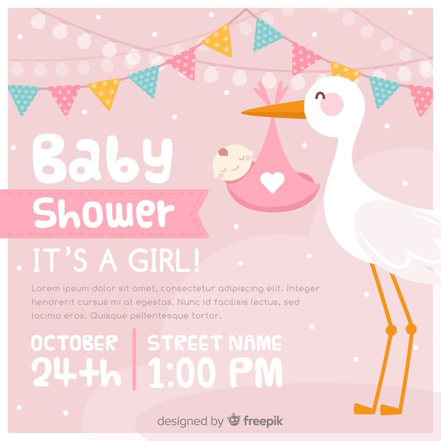 Vettore baby shower invito