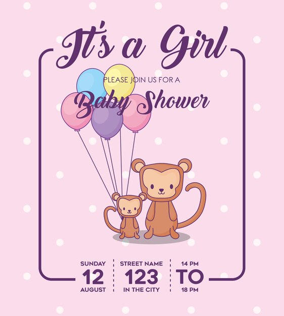 Vector baby shower invitation