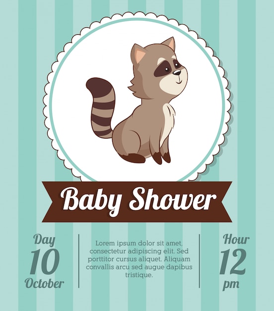 Vector baby shower kaart uitnodiging