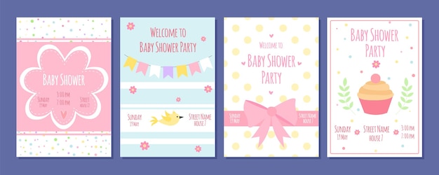 Baby shower party cards.