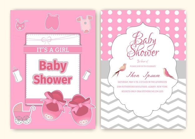 Baby shower party invitation card template