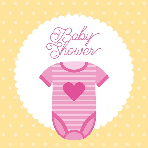 Baby shower roze kleding hart decoratie uitnodiging