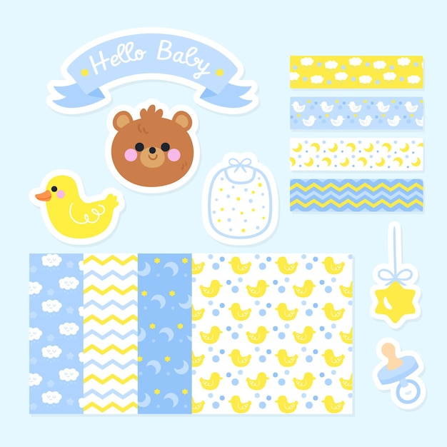 Baby shower scrapbook set