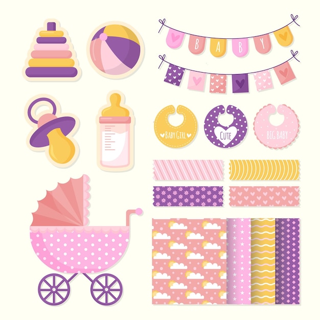 Baby shower scrapbook set