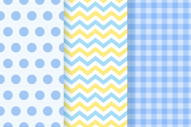 Baby shower seamless patterns for baby boy.  illustration.