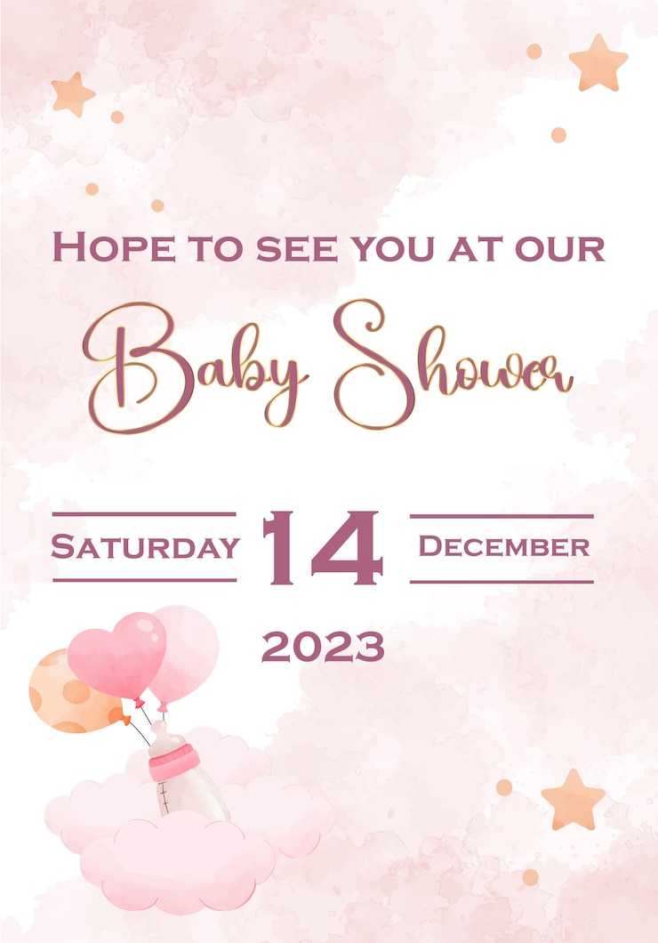 Vector baby shower sjabloon meisje baby shower kaart