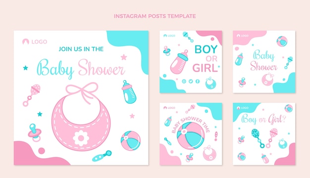 Baby shower social media post templates