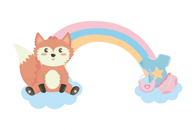 Baby shower symbol and fox