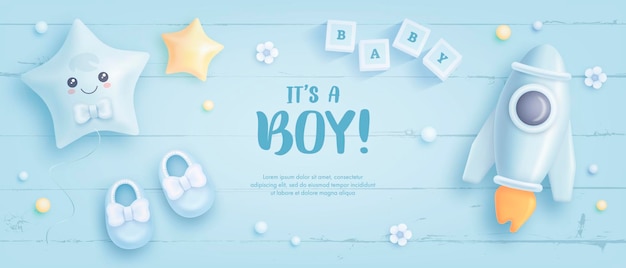 Baby shower template for boy