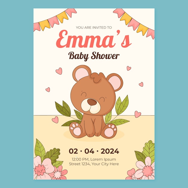 Vector baby shower template design