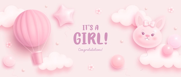 Baby shower template for girl