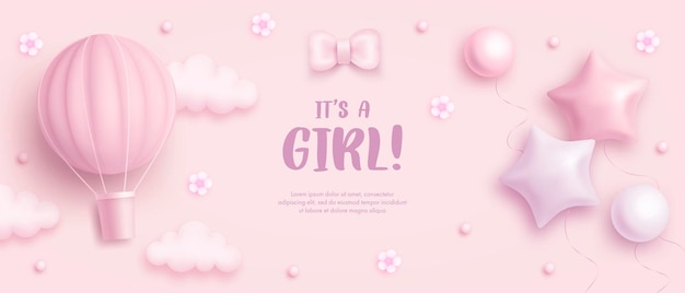 Baby shower template for girl