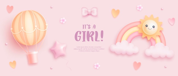 Baby shower template for girl