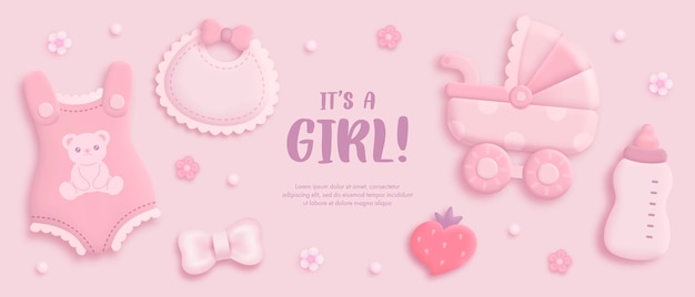 Baby shower template for girl