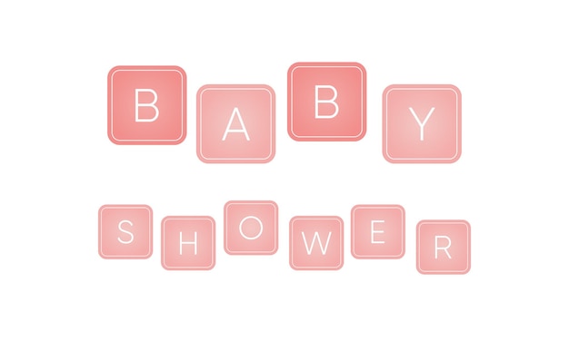 Baby shower text banner on white background It s a girl