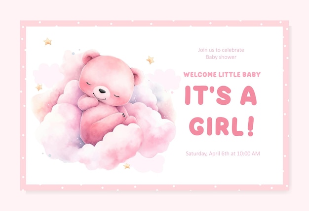 Baby shower uitnodiging kaart ontwerp