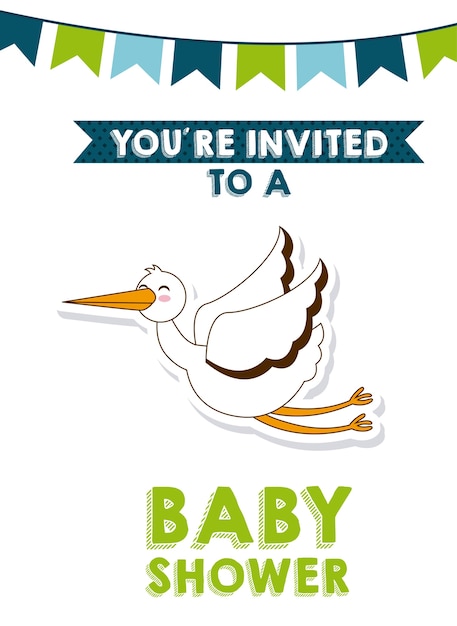 Vector baby shower uitnodigingskaart