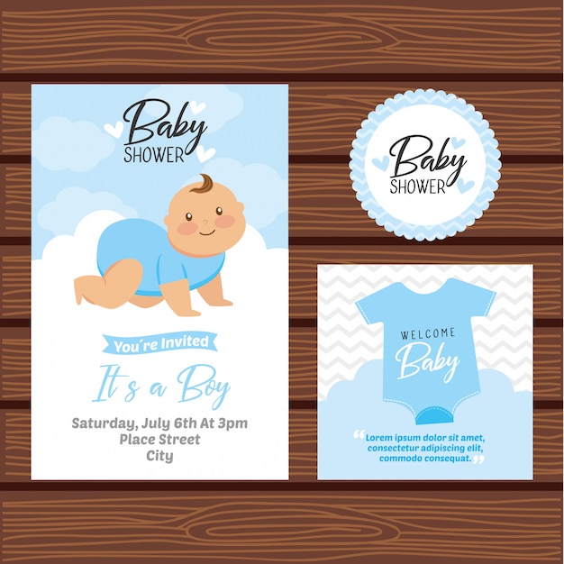 Baby shower uitnodigingskaart