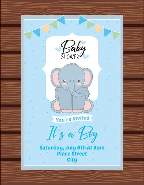 Baby shower uitnodigingskaart