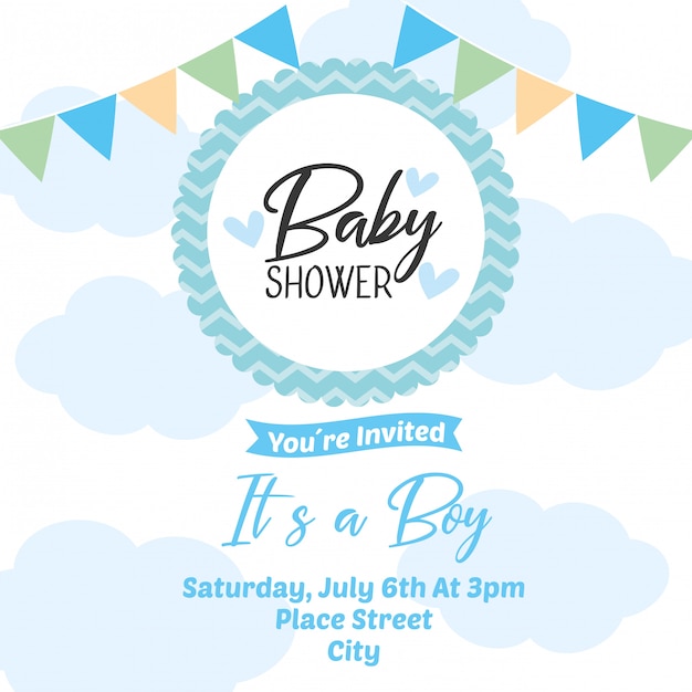 Baby shower uitnodigingskaart