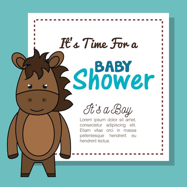 Baby showeruitnodiging met gevuld dier