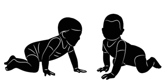 Vector baby silhouette on white background vector