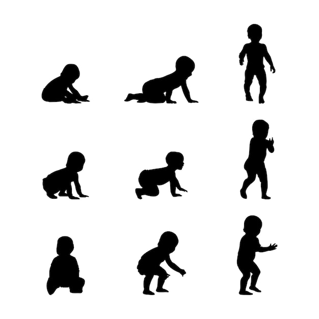 Vector baby silhouette