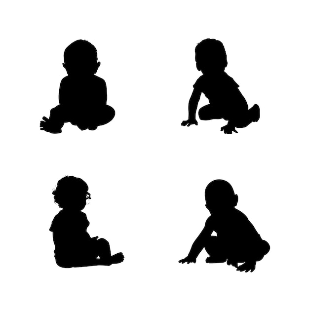 Vettore bambino silhouette