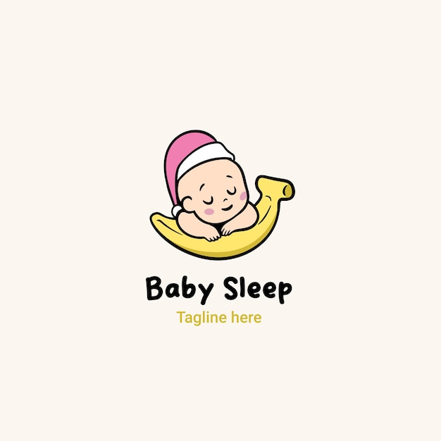 Baby sleep logo baby shop vector