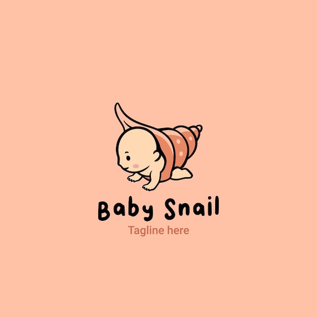 Baby snail logo baby shop vector